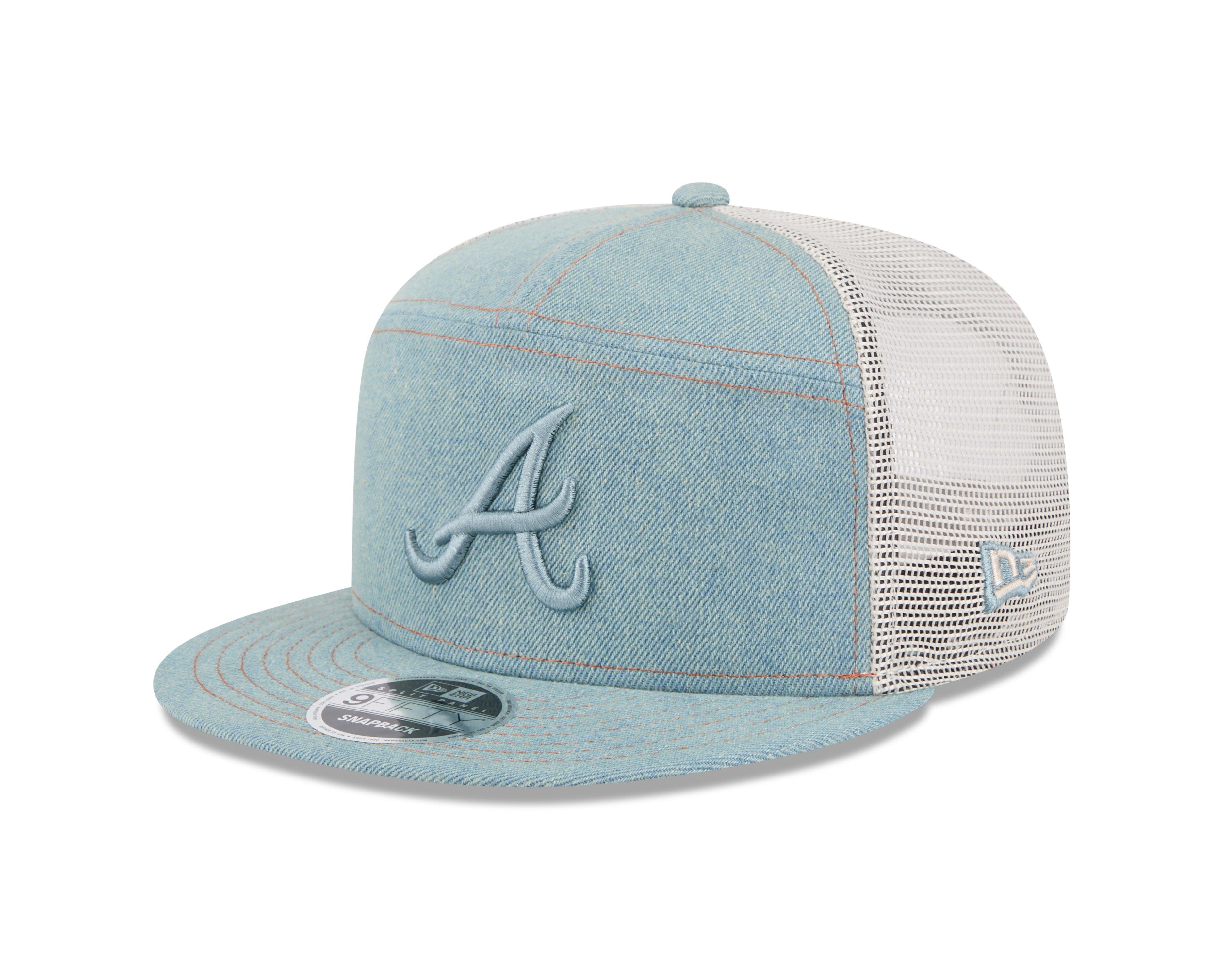 New Era Atlanta Braves 9FIFTY Denim Snapback Hat-Light Blue